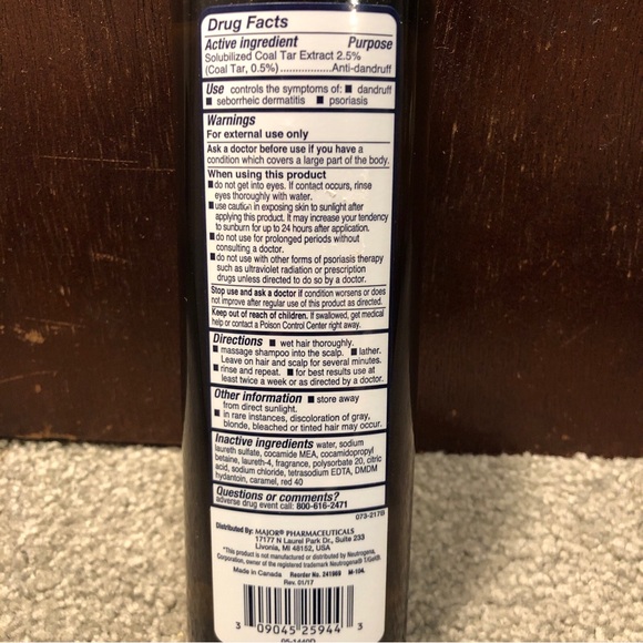 MAJOR Thera-Gel Therapeutic Shampoo, Original Formula, for Dandruff, 8.5oz - Picture 3 of 9